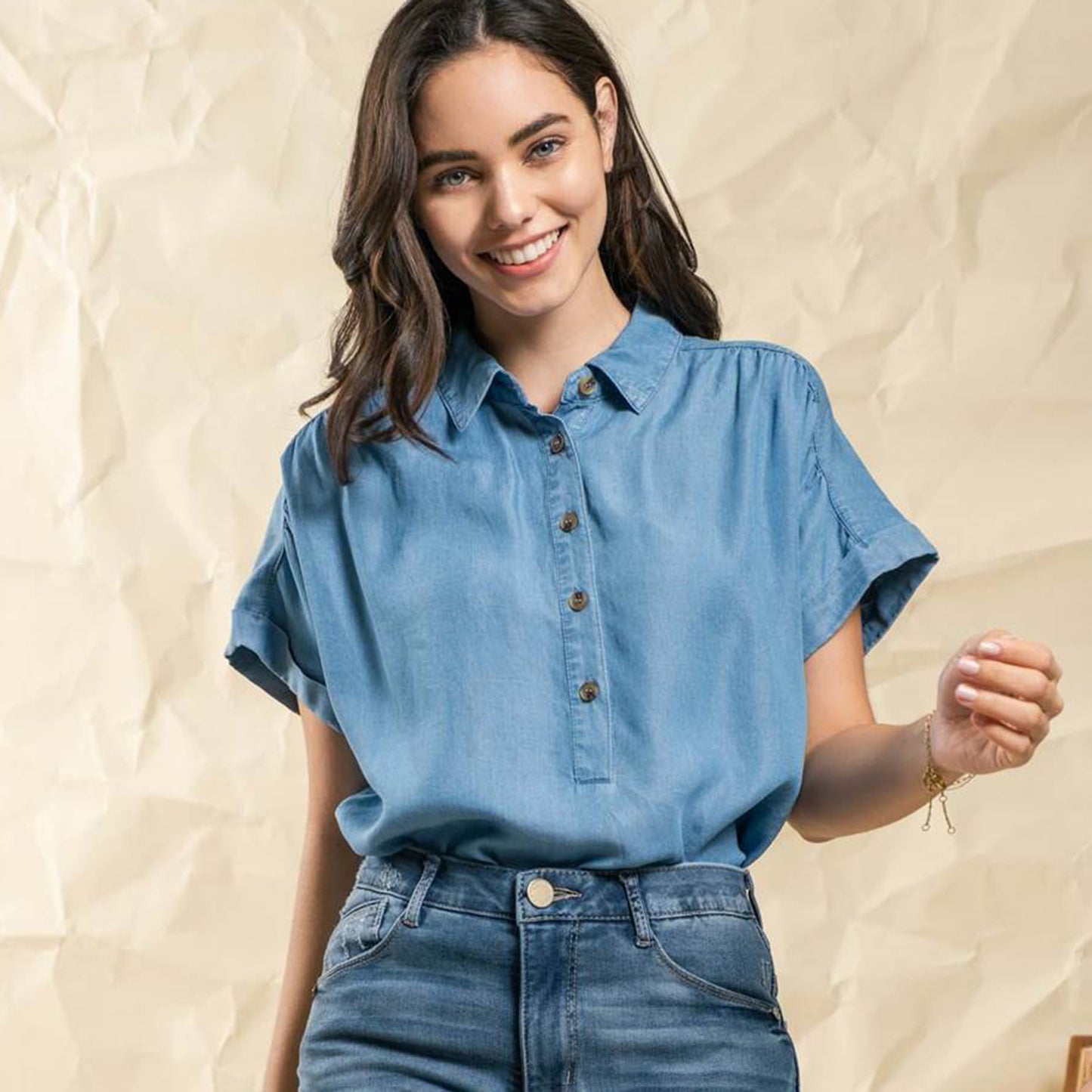 
                  
                    Millie Chambray Top
                  
                