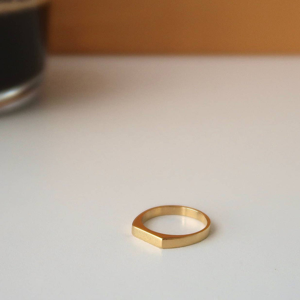18k Minimalist Flat Ring