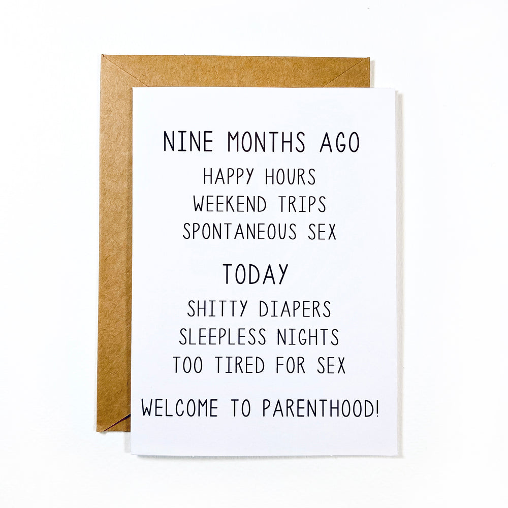 Nine Months Ago Baby Card