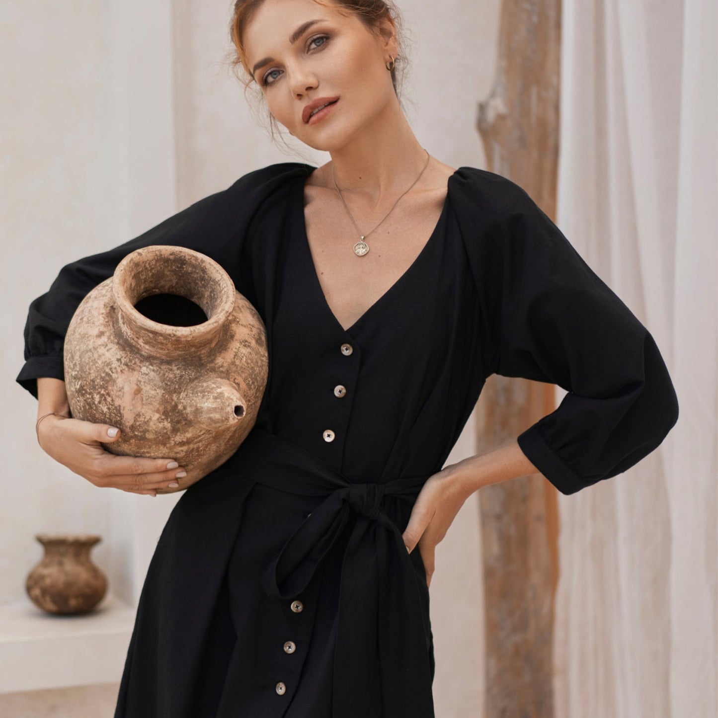 
                  
                    Selene Belted Midi Dress
                  
                