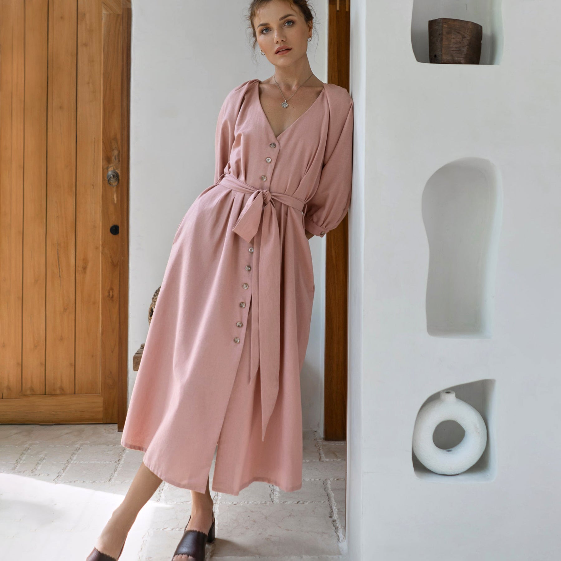 Selene Belted Midi Dress - Final Sale