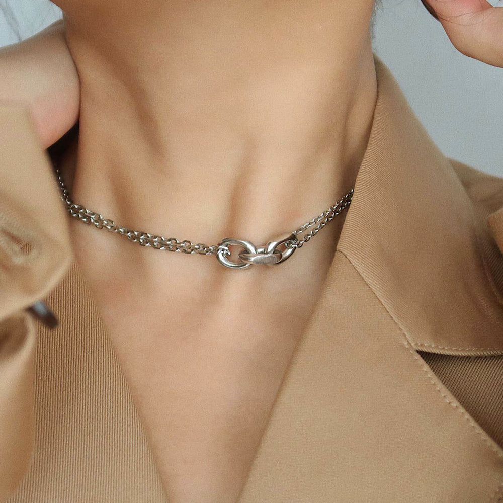 18k White Gold Links Necklace