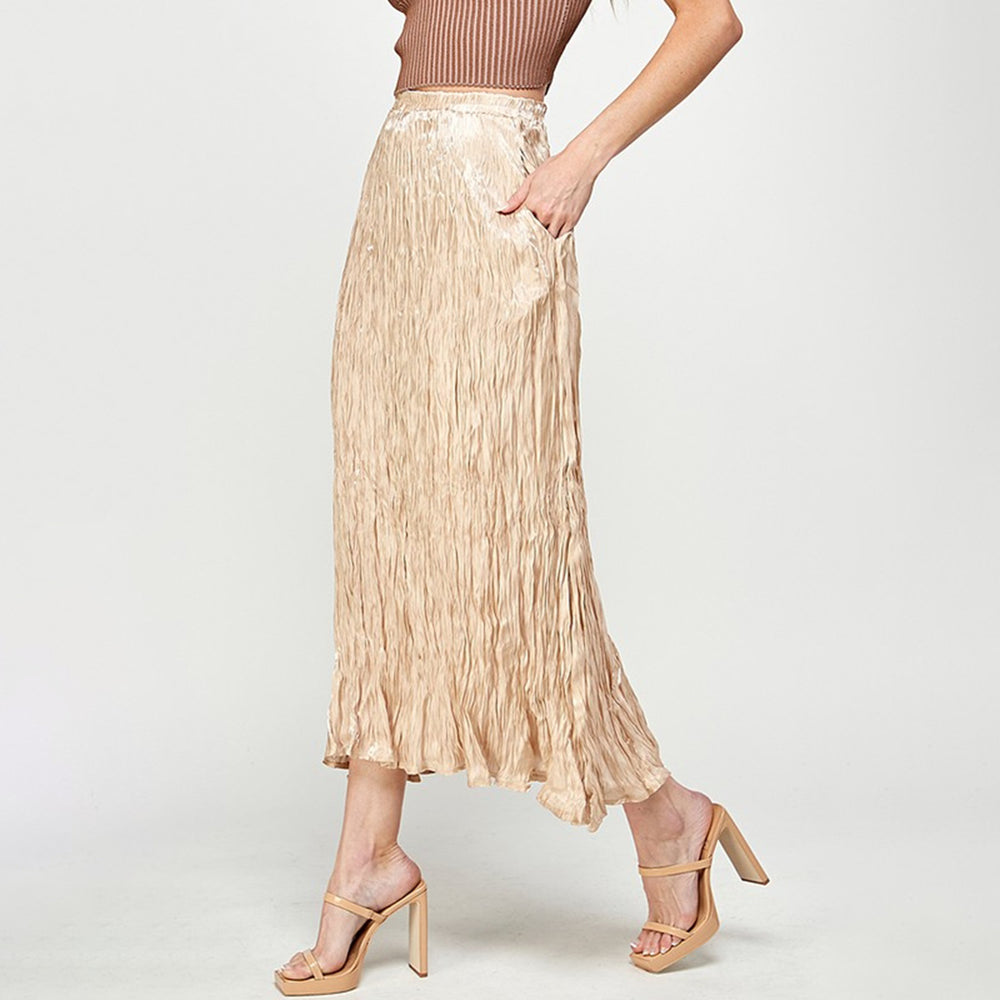 
                  
                    Audrey Wrinkle Satin Skirt
                  
                